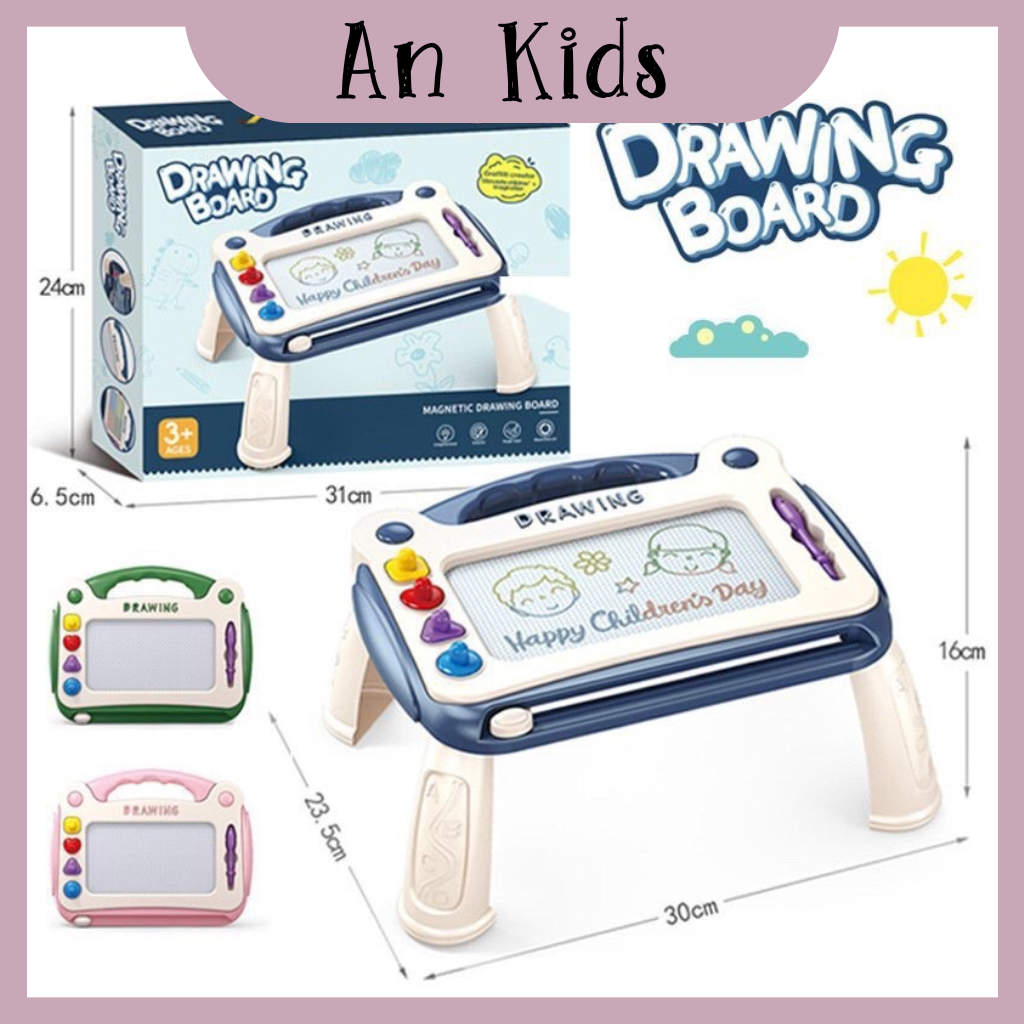 Bảng vẽ tự xóa có chân đế cho bé tập viết tập vẽ Ankids