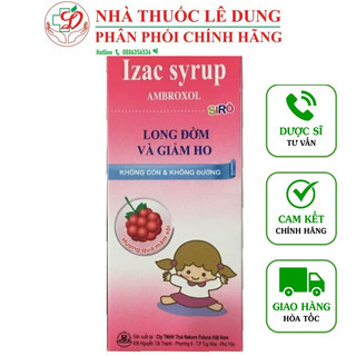 Izac syrup chai 60ml – hỗ trợ giảm ho và tiêu chất nhầy đường hô hấp