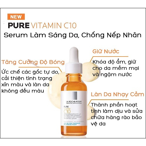 Serum dưỡng trắng mờ thâm La Roche Posay Vitamin C10