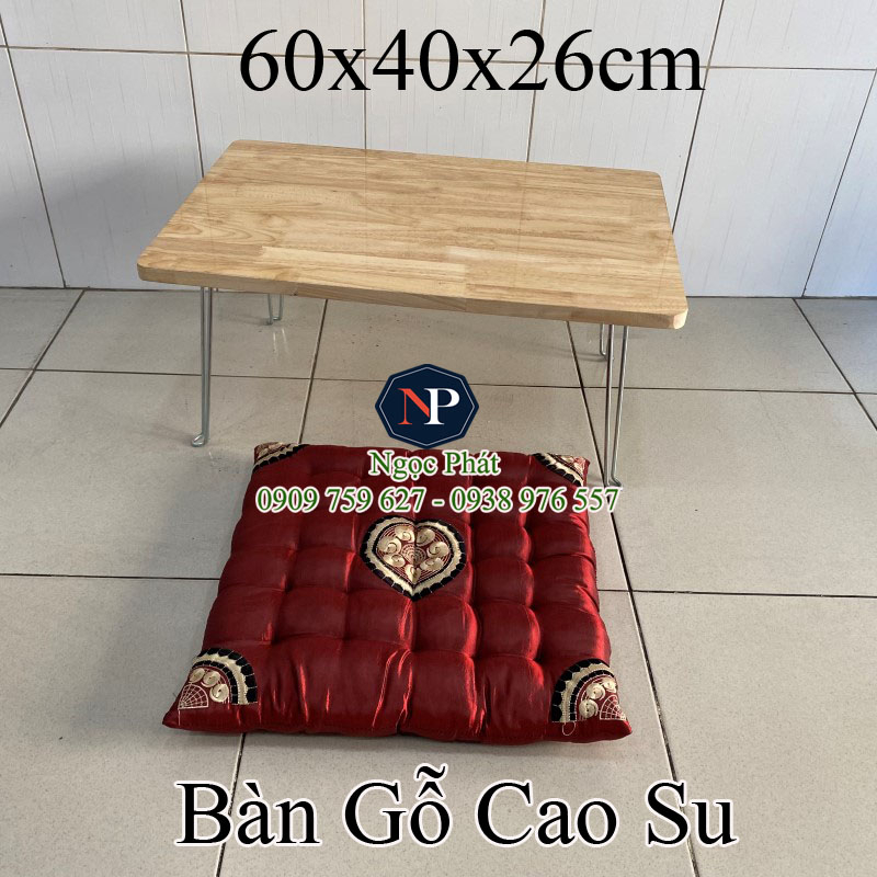 Bàn Trà Gỗ Cao Su Tatami Kiểu Nhật - Bàn Học Xếp Gọn, Bàn Làm Việc, Bàn Ăn