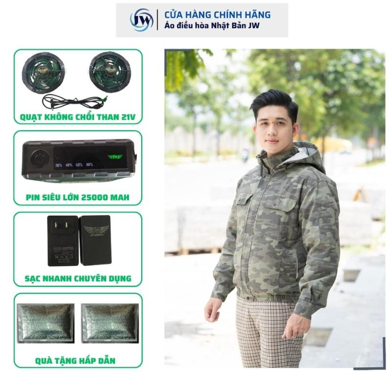 Bộ áo quạt điều hòa Nhật Bản chất vải kaki pangrim dày - Bảo hành 12 tháng 1 đổi 1