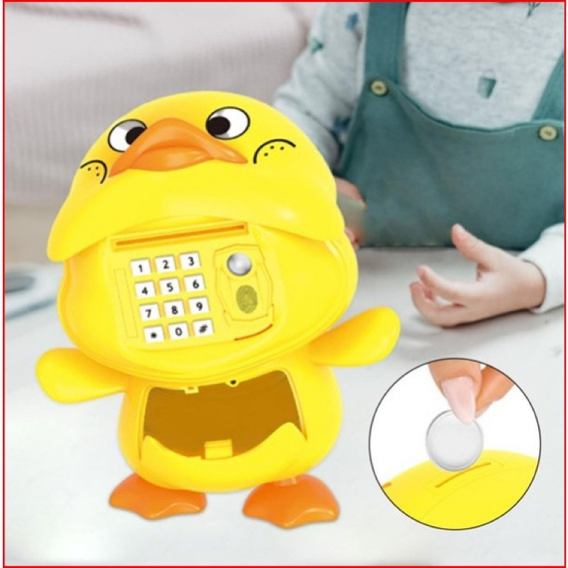Đồ Chơi Ống Heo Tiết Kiệm Hình Vịt Có Mật Mã Vân Tay, Nhận Diện Khuôn Mặt