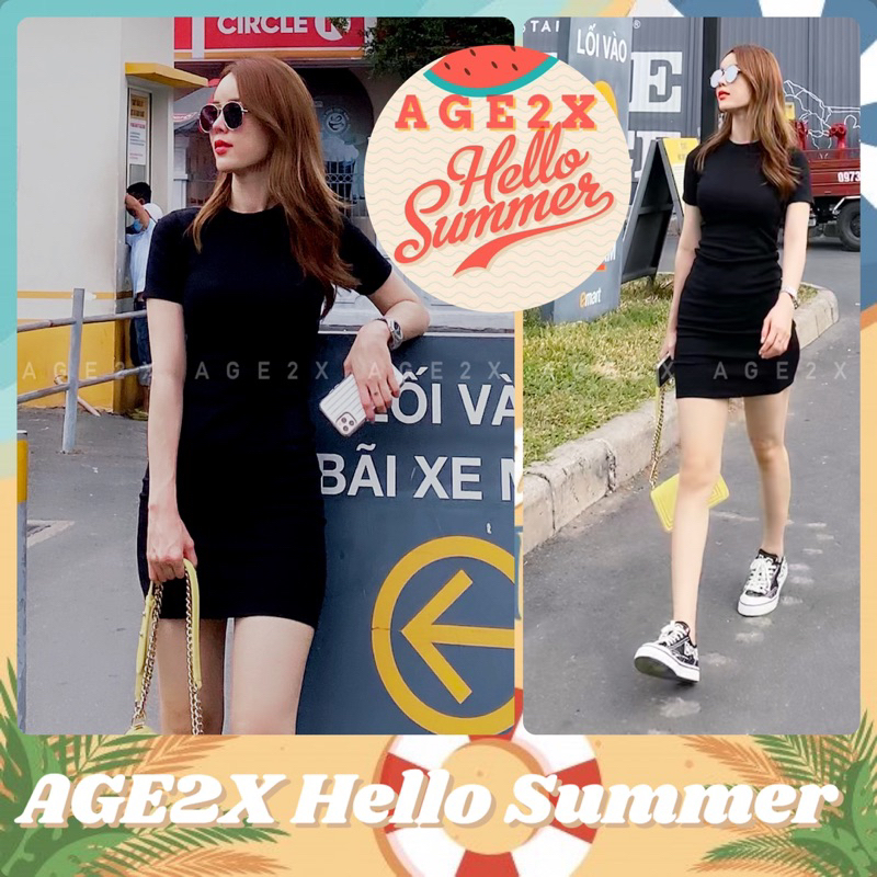 Đầm body thun AGE2X hàng VNXK, chất bo hàn co giãn tốt dầy dặn, mêm mịn không nhăn, không dạt form, free size