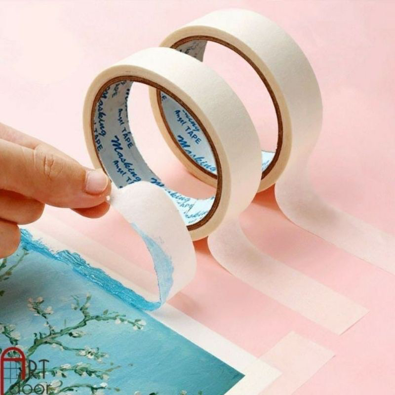 Băng keo giấy/ Băng dính giấy viết chữ, chặn màu nước, màu Acrylic, sơn, chịu nhiệt khổ 1.2cm, 2.4cm, 4.8cm