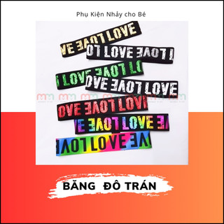 Băng đô thể thao bé gái bé trai hiphop đường phố băng đô Love sắc màu, băng đô caro
