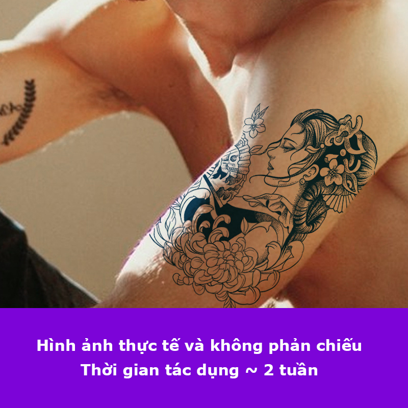 Hình xăm dán 15 ngày HC-004, hình xăm giả tạm thời miếng lớn 11x18cm