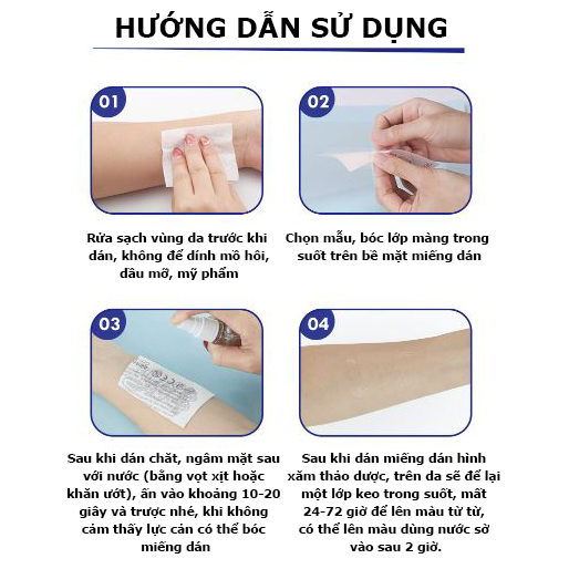 Hình xăm dán 15 ngày HC-004, hình xăm giả tạm thời miếng lớn 11x18cm
