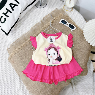 set bộ cotton mềm mát cho bé gái