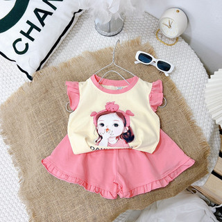 set bộ cotton mềm mát cho bé gái