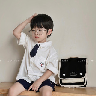 Sơ mi trắng cà vạt ambb cho bé