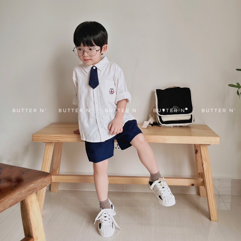 Sơ Mi Trắng Cà Vạt Ambb Cho Bé