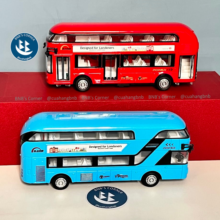 Mô hình xe buýt 2 tầng tỉ lệ 1:32 bằng hợp kim