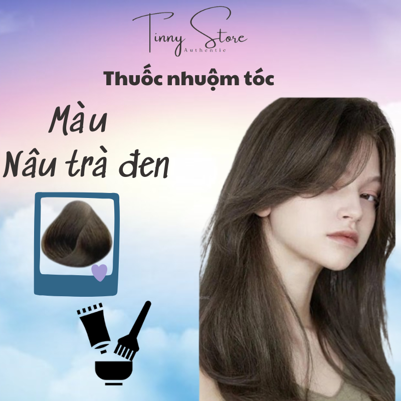 Thuốc nhuộm tóc Nâu trà đen tặng kèm OXY trợ nhuộm 100ml