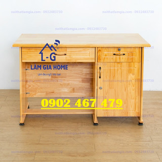 Bàn làm việc gỗ tự nhiên 2 màu chất lượng- đẹp
