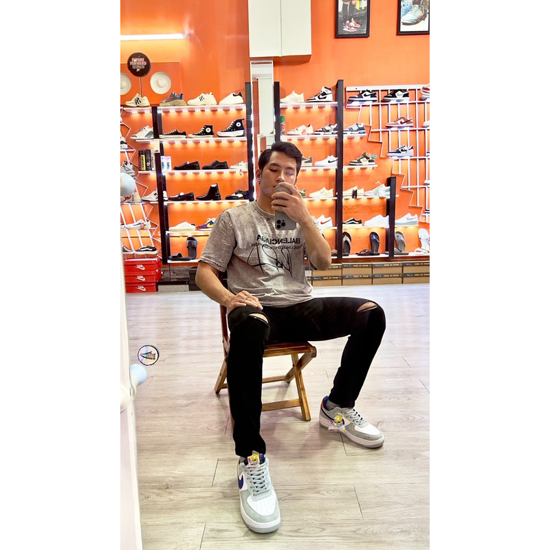 Giày Thể Thao Sneaker Air For 1 “Gót Cam” Phản Quang | AF1 Phản Quang Kèm Bộ Quà Tặng