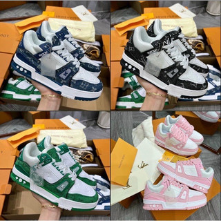 Giày lv trainer, louis vuitton trainer black white, giày lv louis vuitton hàng cao cấp sieu dep