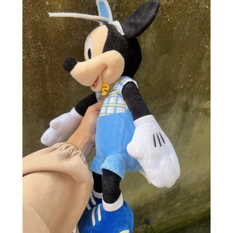 SẴN Gấu Bông Mickey Đồ Xanh Tai Thỏ Lễ Phục Sinh Chính Hãng Disney 2hand 40cm Minnie Mouse Chuột micky mickie micki thú