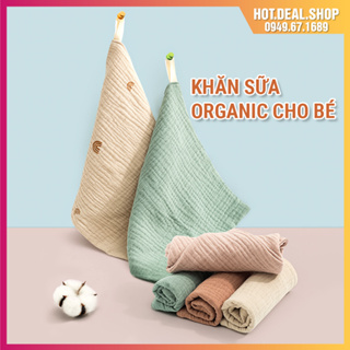 Khăn sữa cho bé 4 lớp mềm mại set 5 cái, chất liệu organic an toàn cho bé