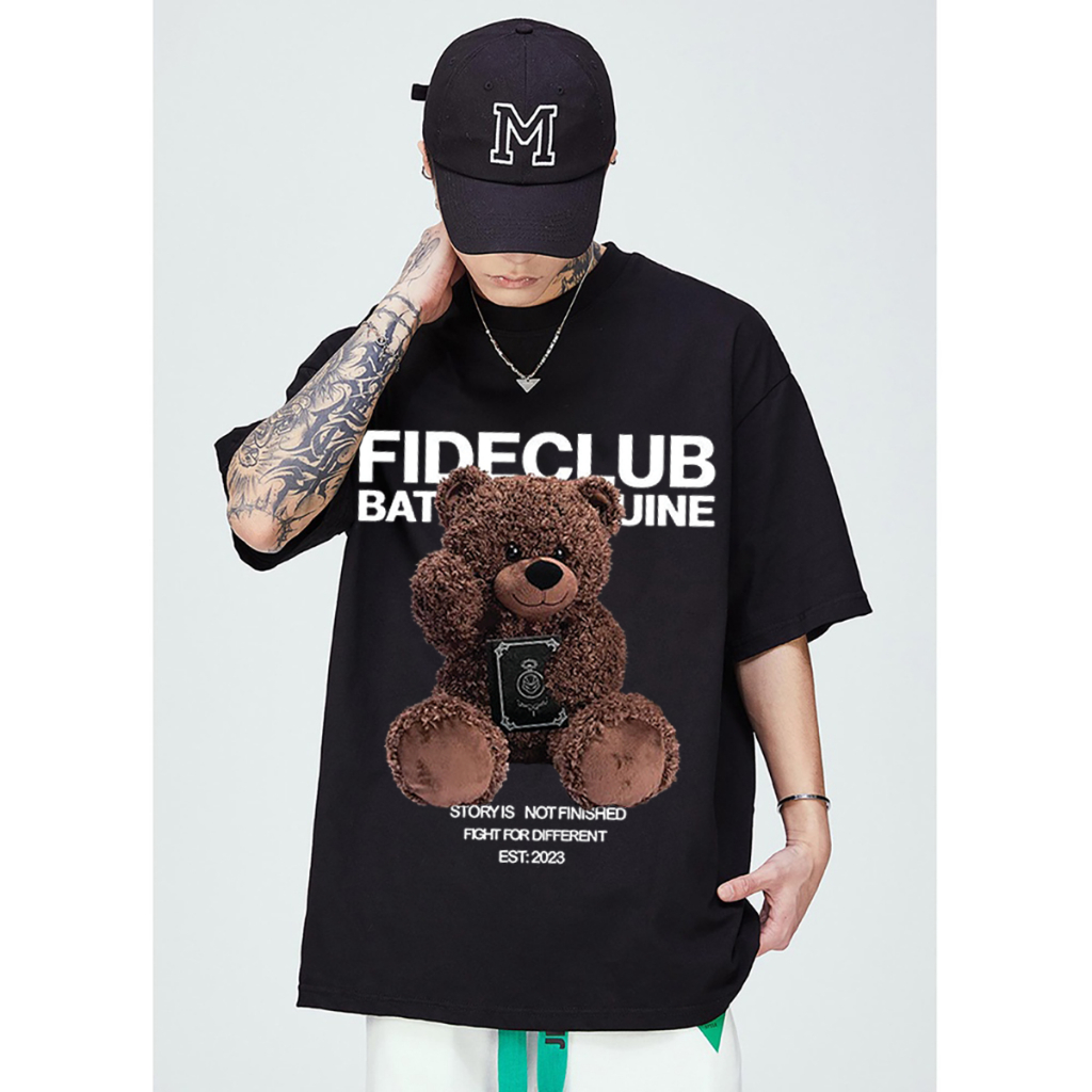 Áo thun Fide Teddy phong cách đường phố chất liệu 100% cotton cực xịn sò, Áo Phông Unisex Nam Nữ