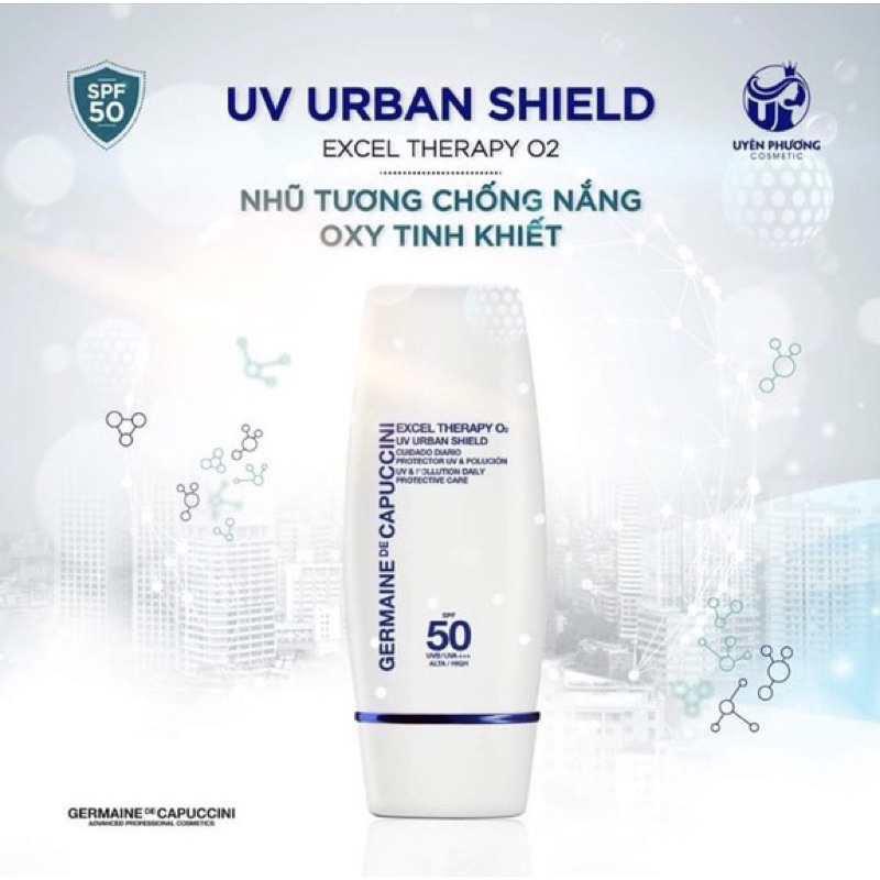 Germaine UV Shield Urban - Nhũ tương chống nắng oxy tinh khiết, bảo vệ toàn diện dành cho mọi loại da
