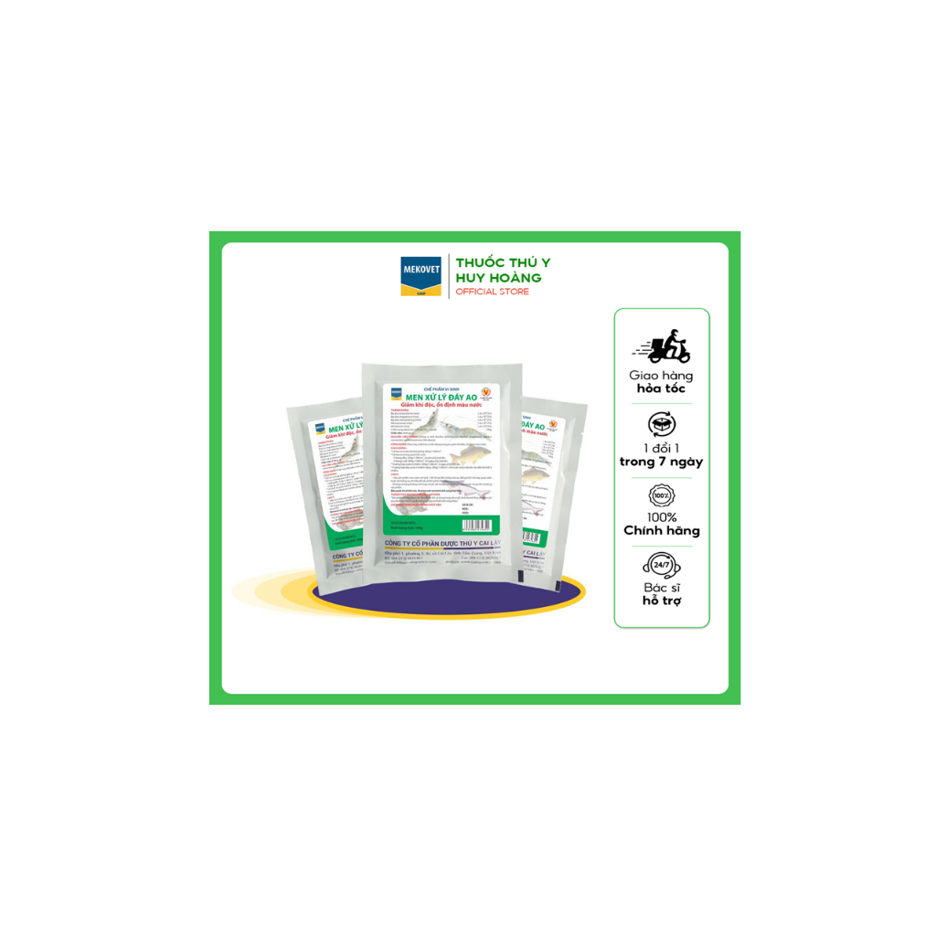 Chế phẩm vi sinh MEN XỬ LÍ ĐÁY AO 100G giảm khí độc ổn định màu nước