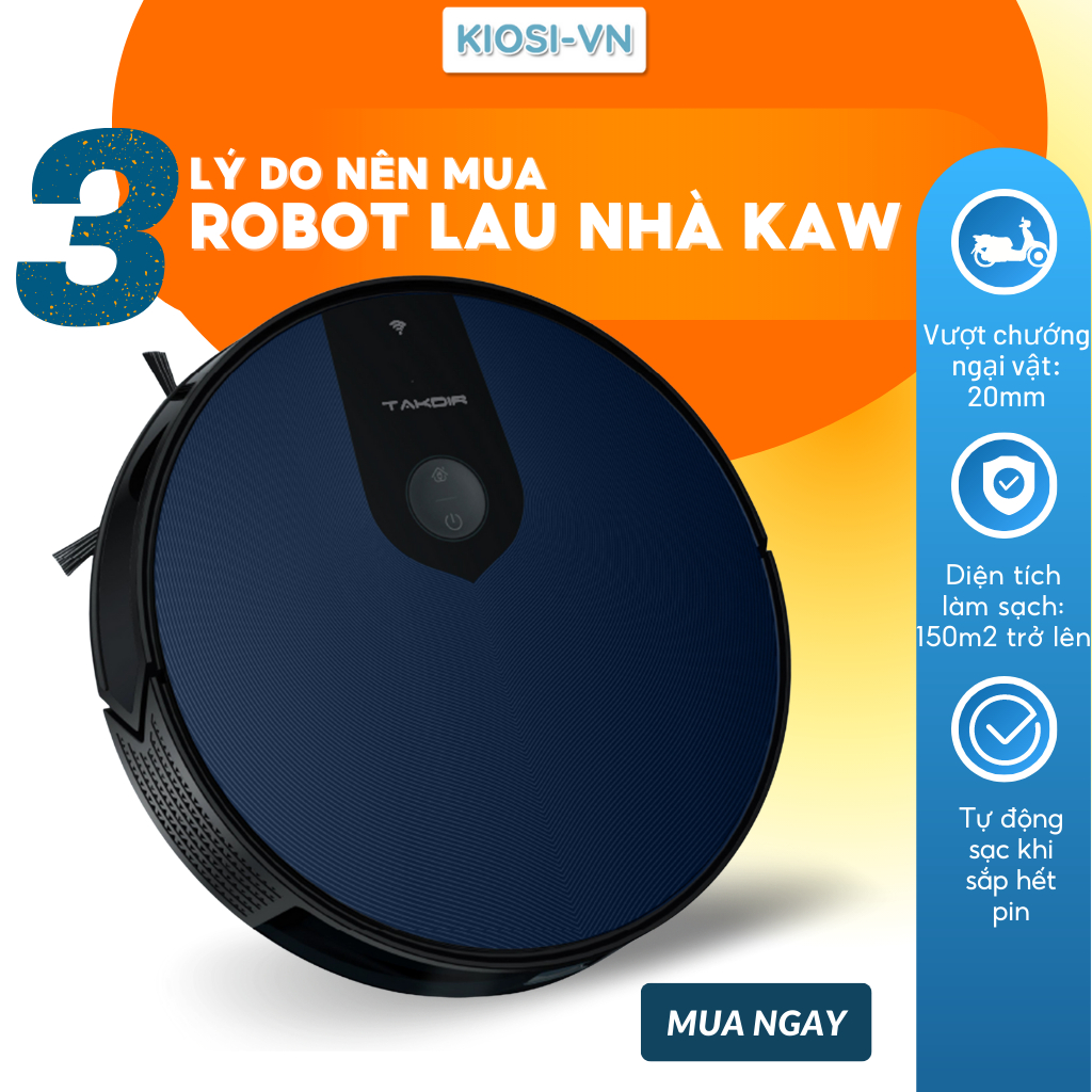 Robot nhận diện vật cản tự động KAW, Robot tự lau nhà thông minh BH 1 ĐỔI 1
