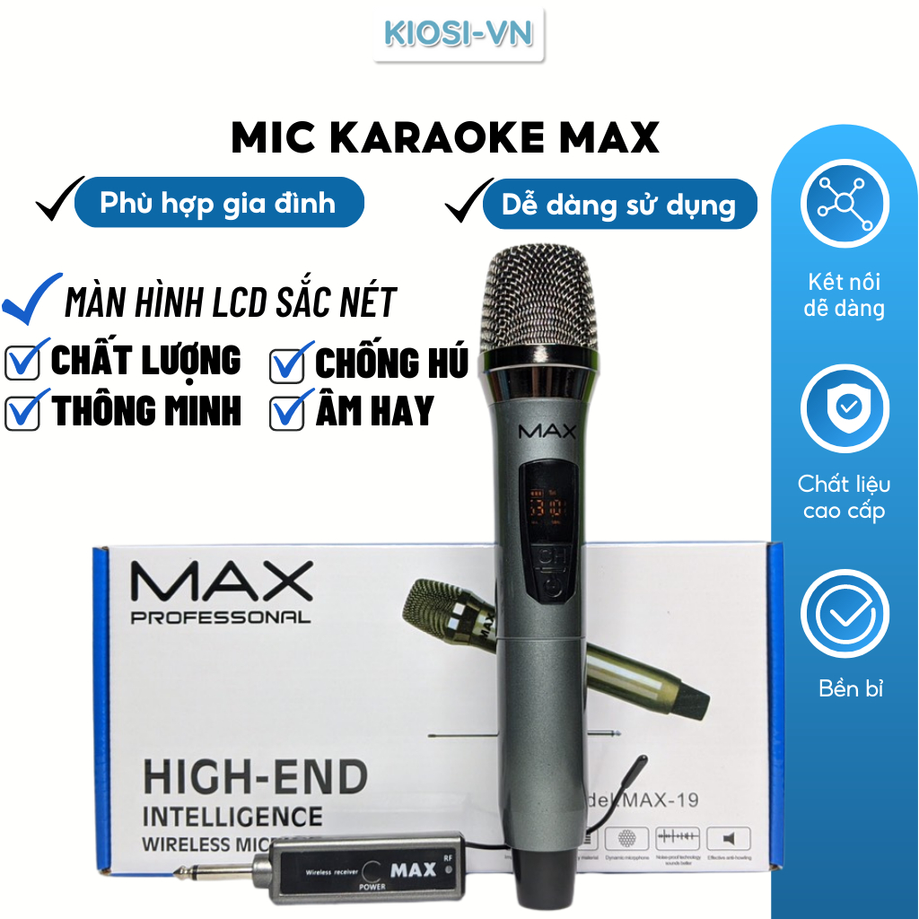 Micro Karaoke Nhạy Hút Âm Cao, Mic Hát Karaoke MAX Q01/ MAX 19 mẫu mới, ÂM THANH CỰC ĐỈNH