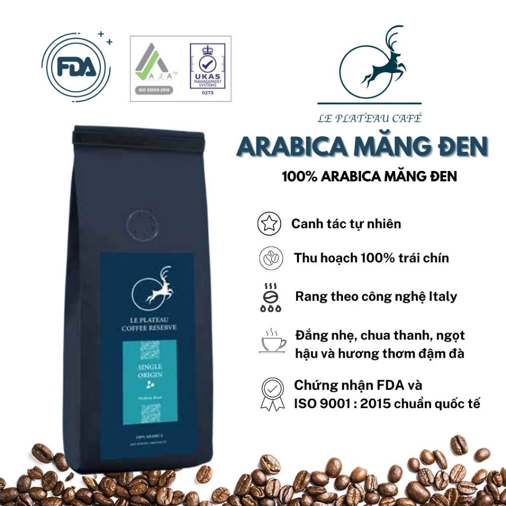 Cà phê Arabica Măng Đen nguyên chất, Le Plateau Coffee 250g