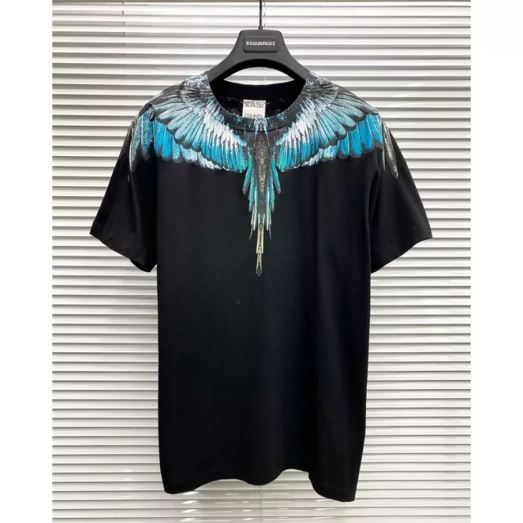 Áo Thun burlon in họa tiết cánh chim đại bàng chất cotton mát mẻ dáng rộng nam nữ