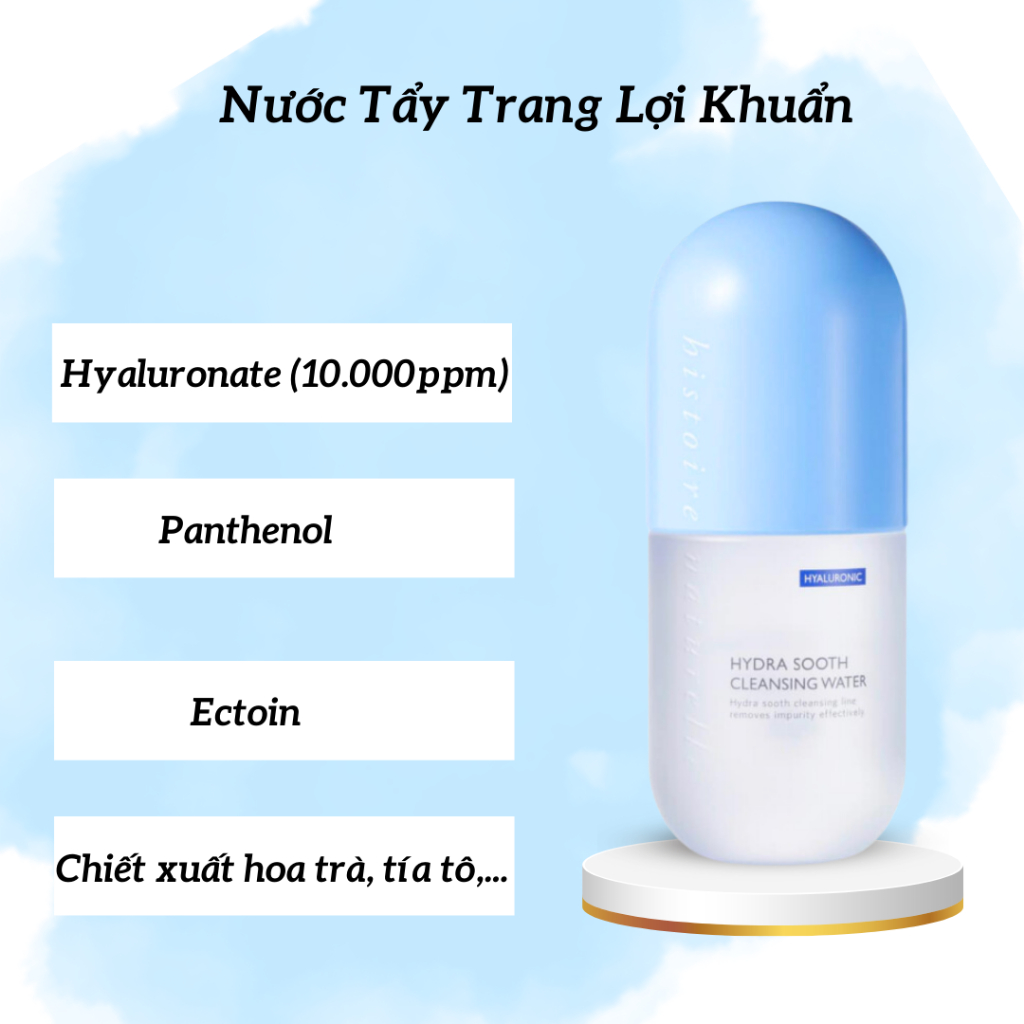 Nước tẩy trang lợi khuẩn loại bỏ bụi bẩn, bã nhờn HYDRA SOOTH CLEANSING WATER 500ml HÂN KOREA