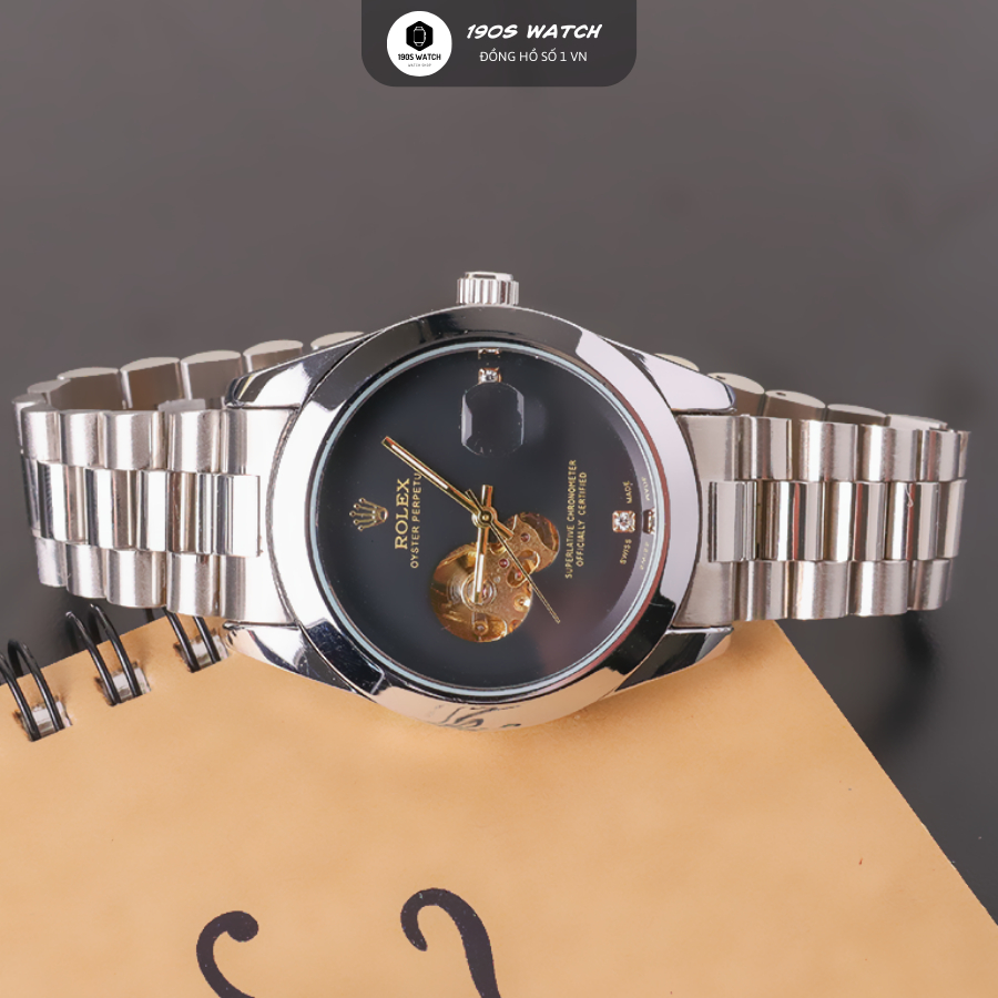 Đồng Hồ Rolex Nam Cơ Automatic Viền Trơn, Dây Thép Đúc Đặc, Máy Lộ Tim Sang Trọng, Chống Nước 5Atm, Bảo Hành 18 Tháng