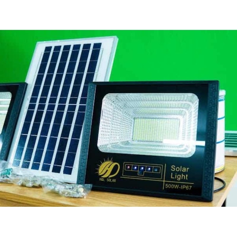 ĐÈN NĂNG LƯỢNG MẶT TRỜI 500W CÓ HIỂN THỊ VẠCH BÁO PIN TRÊN THANH NGANG MẪU MỚI 2023