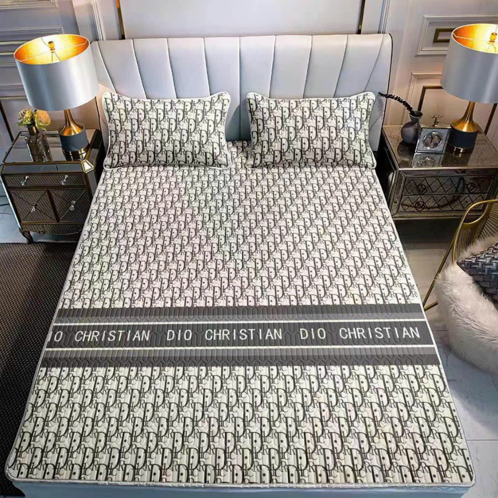 Chiếu Điều Hòa Cao Su Non  In Hình 2D Siêu Mát Tặng Kèm 2 Vỏ Gối