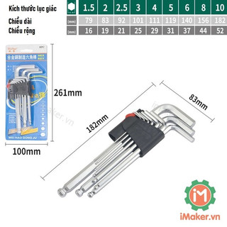 Bộ khóa lục giác đầu bi 9 món