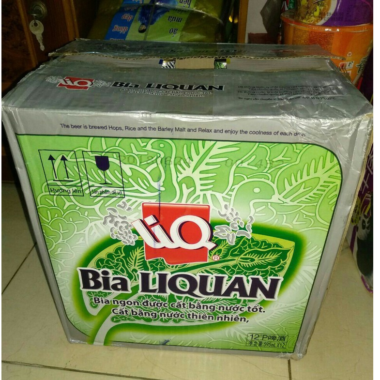 Thùng 12 chai bia LIQUAN xanh---------quyh hoa shop------