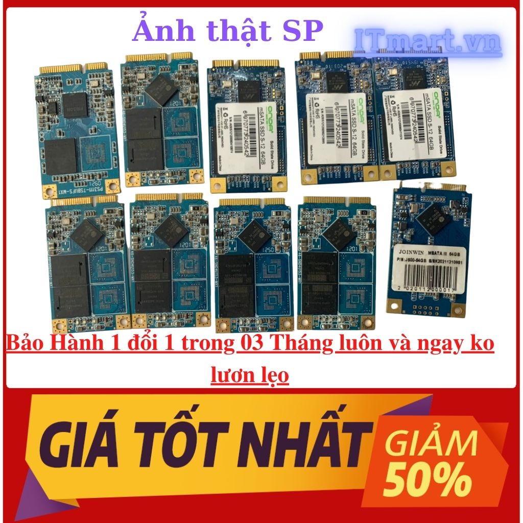 Ổ cứng ssd Msata-2240 dung lượng 64Gb-60Gb Tháo máy đã qua sử dụng sức khỏe tốt | BigBuy360 - bigbuy360.vn