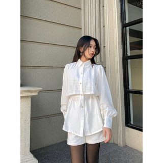 Áo sơ mi phối ren hoa dáng freesize Cera