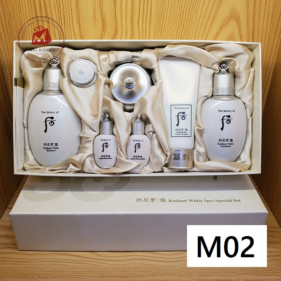 Set dưỡng da Whoo trắng dưỡng trắng da mờ thâm sạm nám tàn nhang 7 món sp