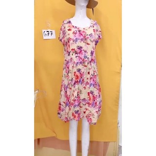 đầm xoè hoạ tiết hoa size L. S677