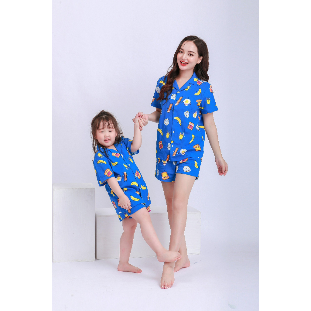 Bộ Quần Áo Pyjama Hapiibabii Vải Cotton Thoáng Mát, Hoạ Tiết Bánh Mỳ Ngộ Nghĩnh Cho Bé Mặc Ở Nhà Mùa Hè (1-10 Tuổi)
