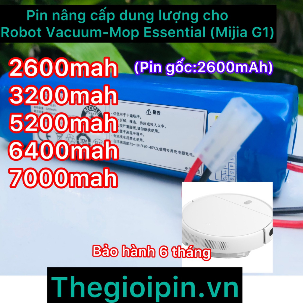 PIN KHỦNG 7000MAH NÂNG CẤP CHO PIN ROBOT HÚT BỤI XIAOMI CÁC LOẠI: ROBOROCK-DREAME-MIJJA-GEN-MOP,...