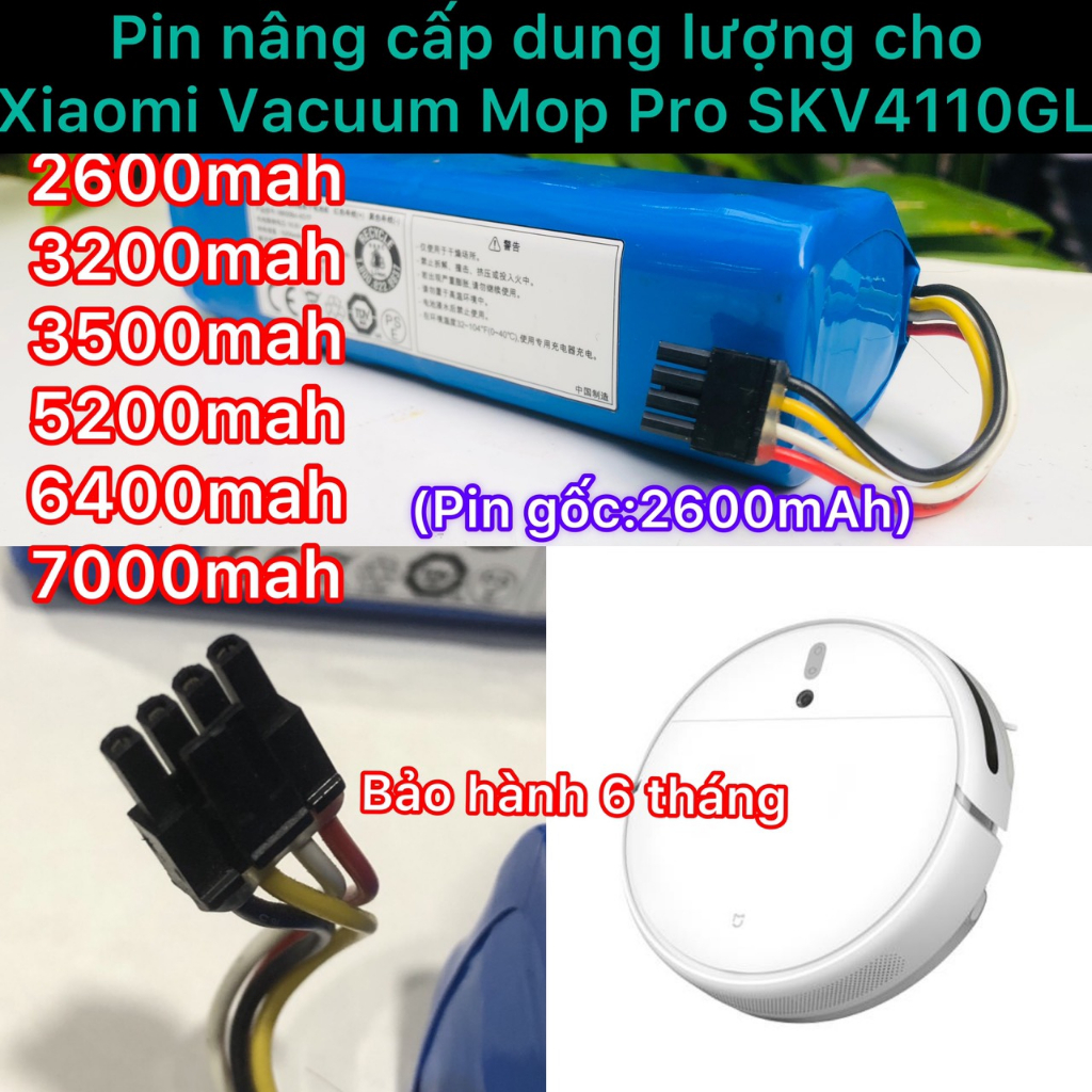 PIN KHỦNG 7000MAH NÂNG CẤP CHO PIN ROBOT HÚT BỤI XIAOMI CÁC LOẠI: ROBOROCK-DREAME-MIJJA-GEN-MOP,...