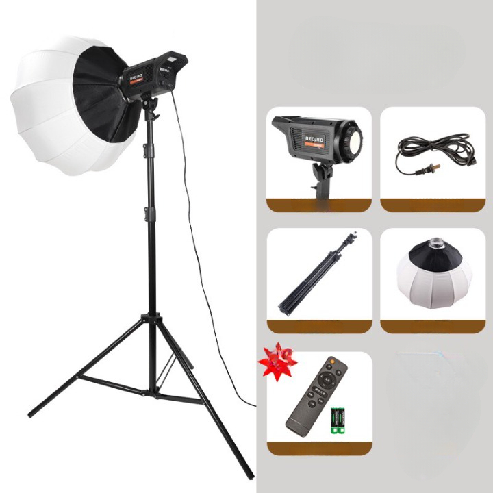 Đèn livestream hình cầu kèm chân đèn chắc chắn đèn chuyên studio chụp ảnh quay phim (Chân đèn 2m8)