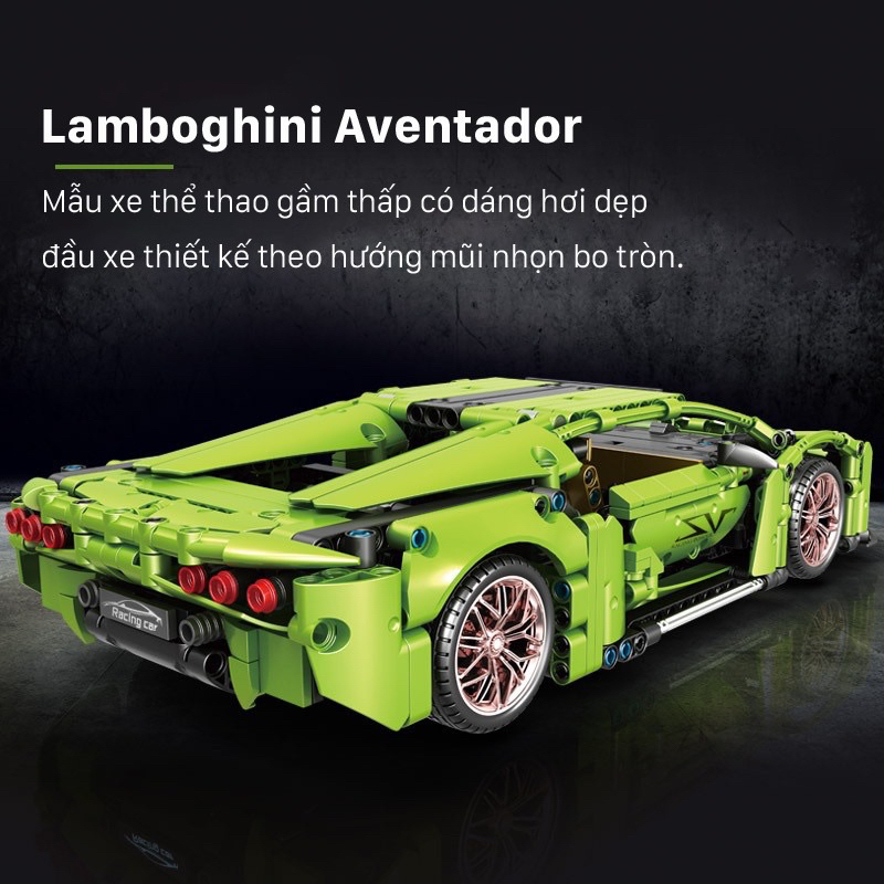 Bộ đồ chơi lắp ráp logo xe đua Lamboghini oAventardo siêu xe logo xếp hình ô tô thể thao cho bé