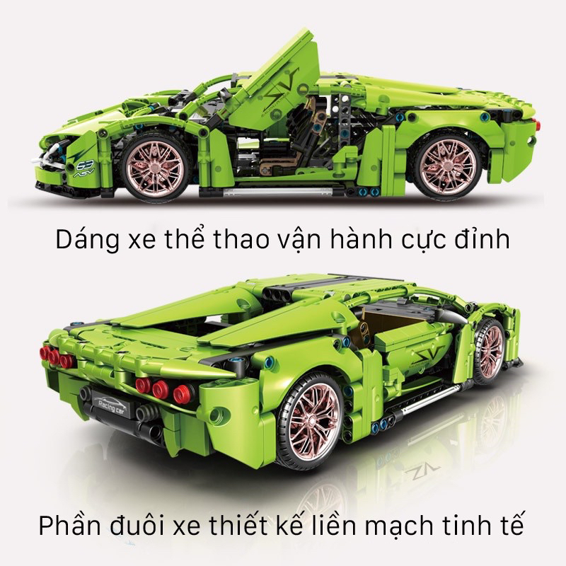 Bộ đồ chơi lắp ráp logo xe đua Lamboghini oAventardo siêu xe logo xếp hình ô tô thể thao cho bé