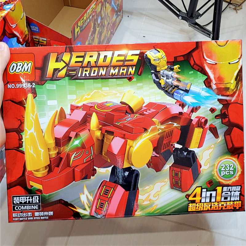 Lắp ráp hulkbuster cỡ lớn cao cấp, đồ chơi lắp ghép người sắt iron man