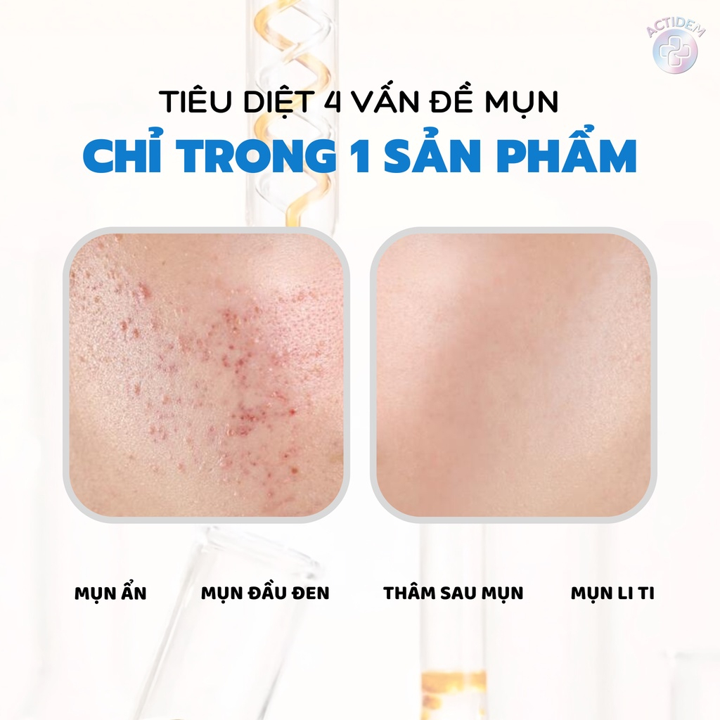 Kem giảm mụn ngừa thâm ẩm mịn da Actidem Derma Gel 15g 18g 40g