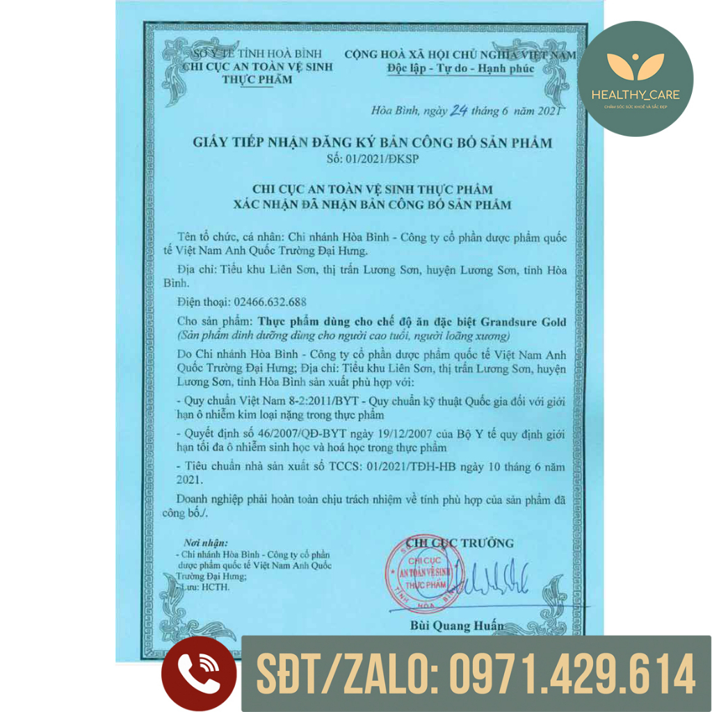 Sữa non xương khớp GRANDSURE GOLD lon 400G  - chống loãng xương - chuyên biệt về xương khớp