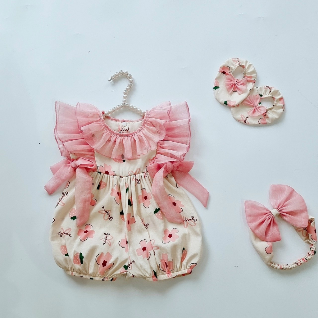 Bodysuit cho Bé gái, body chip OLIS BABY HOUSE, chất vải cao cấp, size 3 - 12 kg