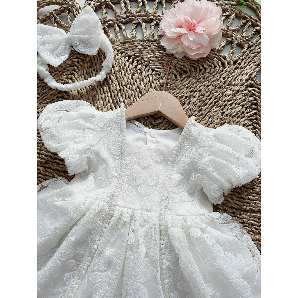 Váy công chúa, đầm bé gái sơ sinh OLIS Baby House, size 4 - 18 kg